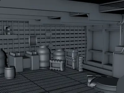star wars -Millennium Falcon Interior Low-poly 3D model