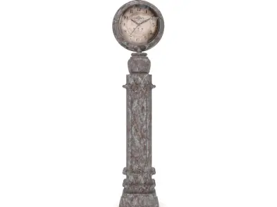 Clock Old on Column 3D model
