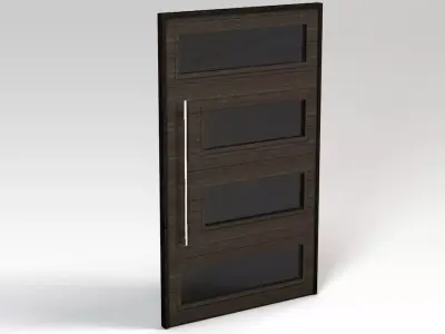 Dark wooden door 3D model
