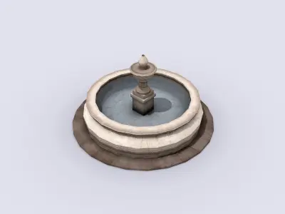 City Fountain Low-poly 3D model