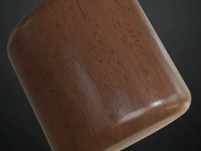 Polished Dark Walnut Wood Surface PBR Texture