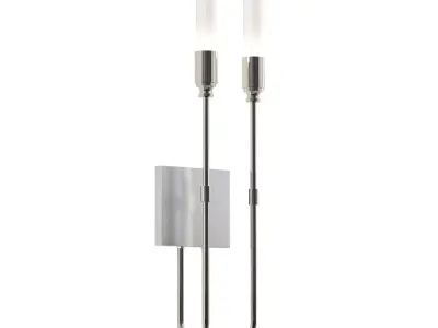 simona two light wall sconce in stainless steel 3D model
