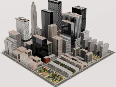 City M1 Low-poly 3D model
