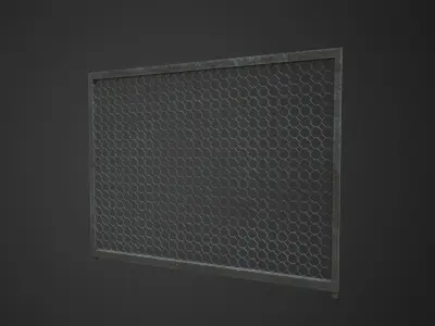Modular Chain-Link Fence PBR Square and Round 3D model