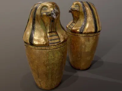 Egypt tomb jars PBR Low-poly 3D model