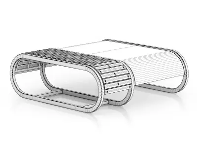 Modern Red Footrest 3D model