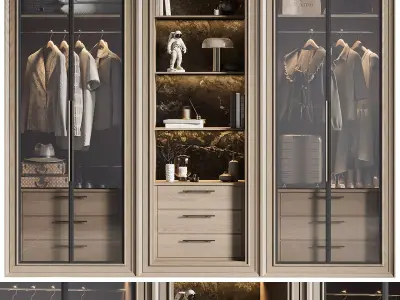Contemporary Wardrobe Closet 07 3D model