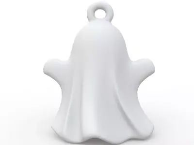 Halloween Ghost Keychain 3D Print  Simple Loop Attachment 3D print model