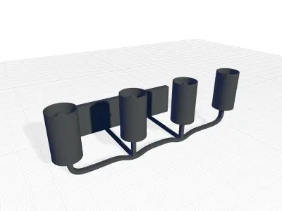 Kylee Iron Black Brushed Nickel Vanity Light 3D model