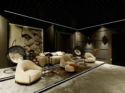 HOME THEATRE BEST CINEMA ROOM INTERIOR ARCHITECTURE 3D model