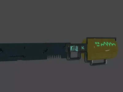 sword gun with light Low-poly 3D model