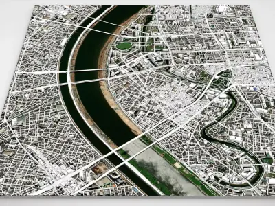 Cityscape Tokyo Japan part of city 3D model