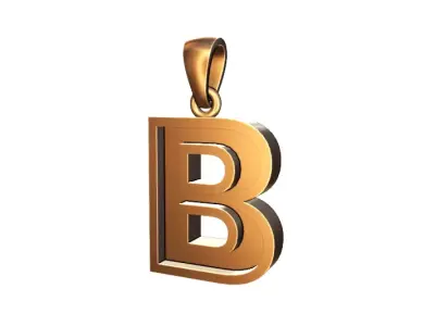 marquee style initial letter B pendant  3D print model