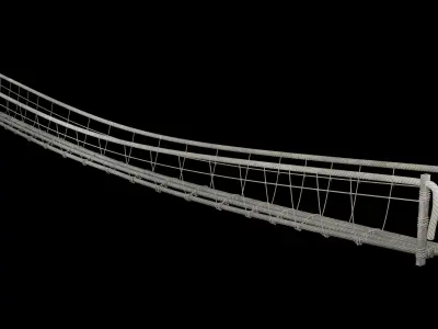 ROPE BRIDGE JUNGLE TRACK PIER HANGING PLATFORM COLLECTION Low-poly 3D model