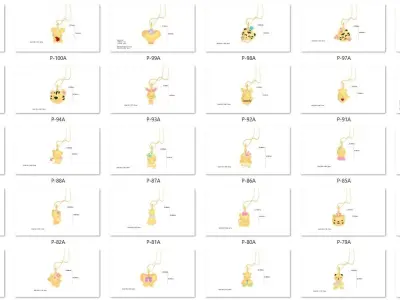 382 Diamond Charm Kids Pendant Pack 3D print model