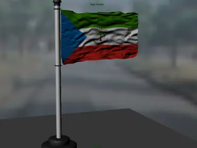 Equatorial Guinea flag 3D model