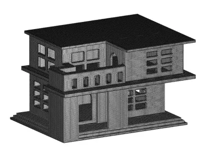 Transparent Cartoon Villa Toy 3D model