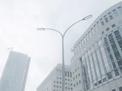 Street Light 11 version 14 10m with pole 4 Low-poly 3D model