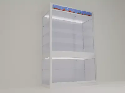 Lighted Glass Display Case 3D model
