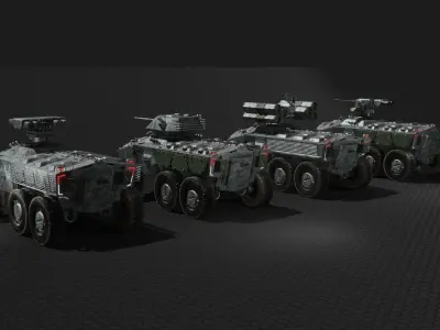 Sci-fi APC Collection 3D model