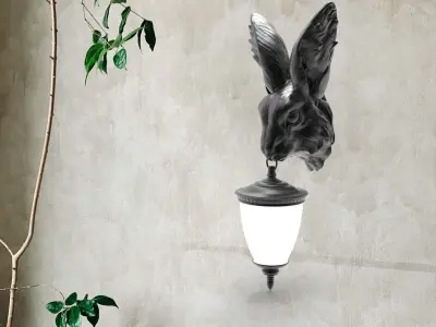 Rabbit Head Wall Lamp 3D print model
