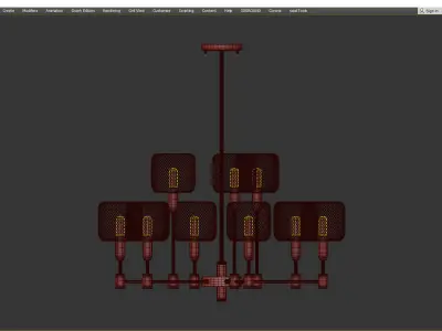 Honeycombs on 9 lamp Low-poly 3D model