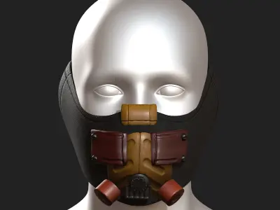 Gas mask respirator scifi futuristic 3d  Low-poly 3D model