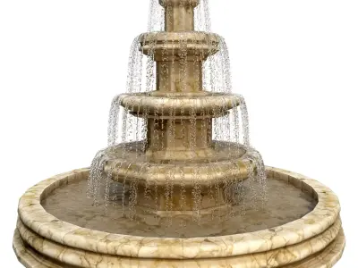 Classic Garden Fountain 01 3D model