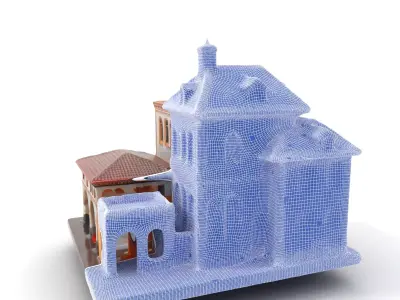 Vintage Villa Architecture model pack Low-poly 3D model