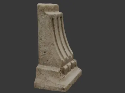 Architectural Concrete Column Support 3D Scan Low-poly 3D model