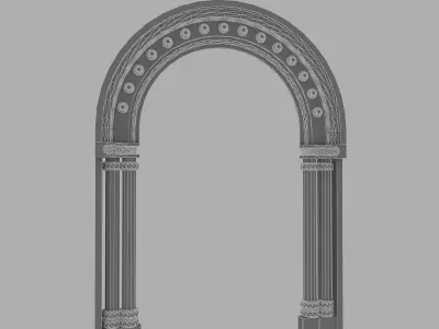 Classical Building Enterance 1 Low-poly 3D model