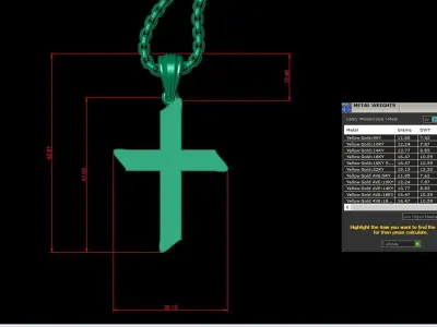 Cross Light Gold 3CP045 3DM STL 3D model