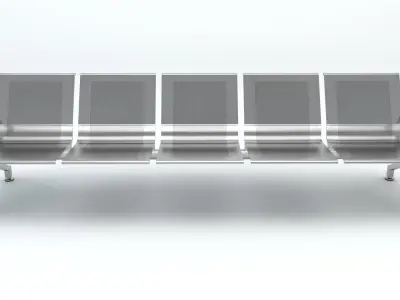 Five Set Waiting Chairs 3D Model 3D model 3D model 3D model