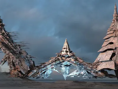 Amon Ra Sci fi Pyramid Dark Tower 3 versions 3D model