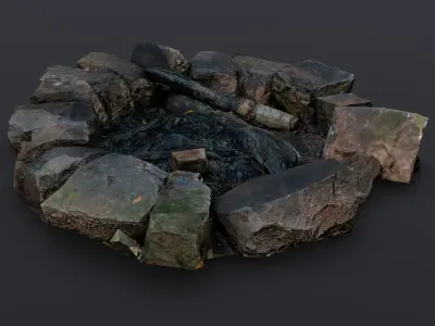 Fire Pit 3D Model Low-poly 3D model