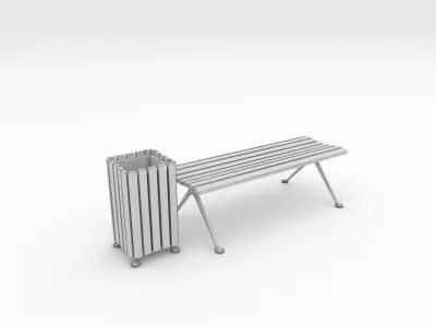 Bench Park 45 3D model