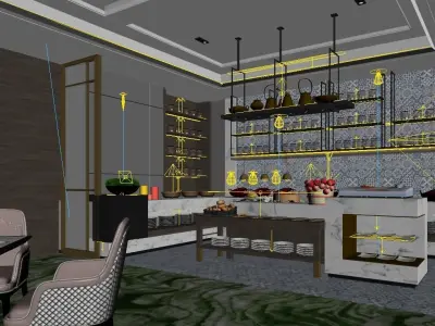 restaurant 3d model modern dining chair 3D model