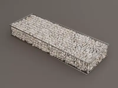 Gabion Stone Wall Props Pack 3D Model Low-poly 3D model