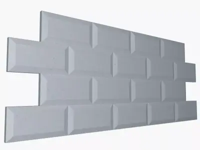 White Beveled Edge Subway 3D model