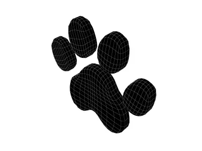 Dog Paw Print v1 005 Low-poly 3D model