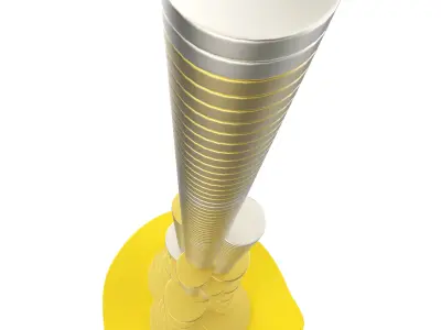 Burj Khalifa building consisting from golden coins 3D model