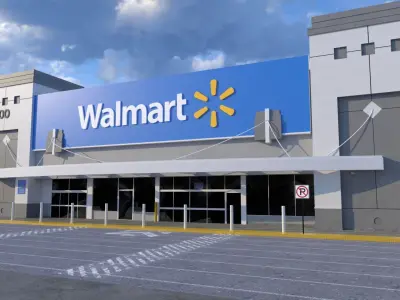 Walmart Store Low-poly 3D model