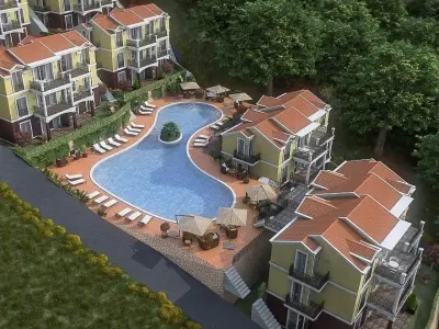 Housing Complex Low-poly 3D model