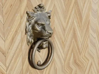 Lion Door Knocker Free low-poly 3D model