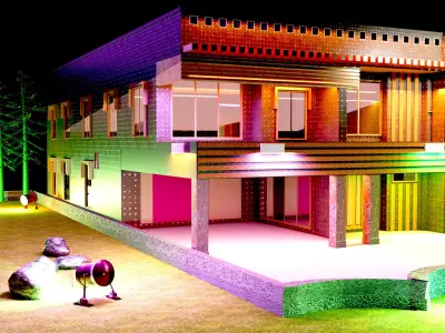 House Exterior Landscape Design 3D model