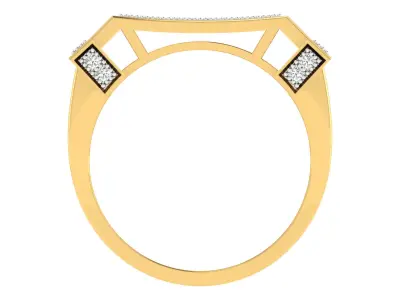 Light Weight Yellow Gold Diamond Ring  -ZA RN 4219 3D print model