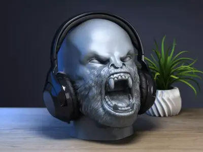 Human gorilla Headphone Stand 3D print model