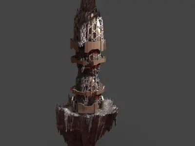 Sci fi Gold Hive structure 3D model