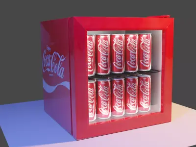 Coca-cola Mini Fridge Low-poly 3D model