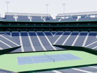 Indian Wells Tennis Garden - Stadium 1 Low-poly 3D model